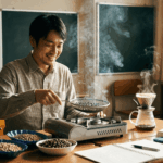 塾長長谷川 趣味コーヒー 焙煎