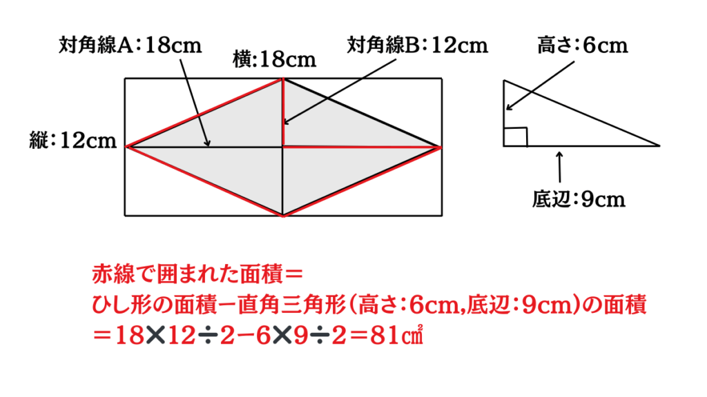 ひし形面積公式